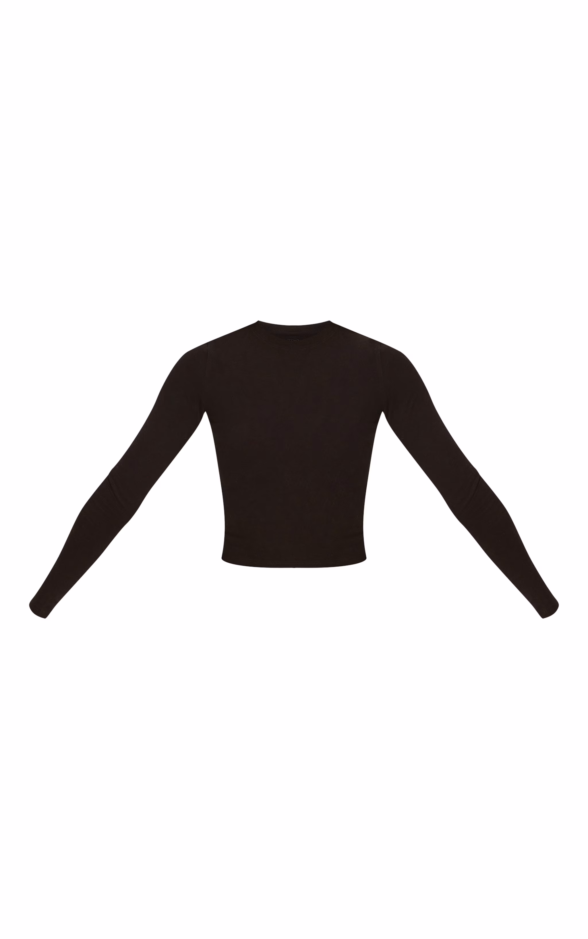 Black Melange Soft Cotton Long Sleeve Top