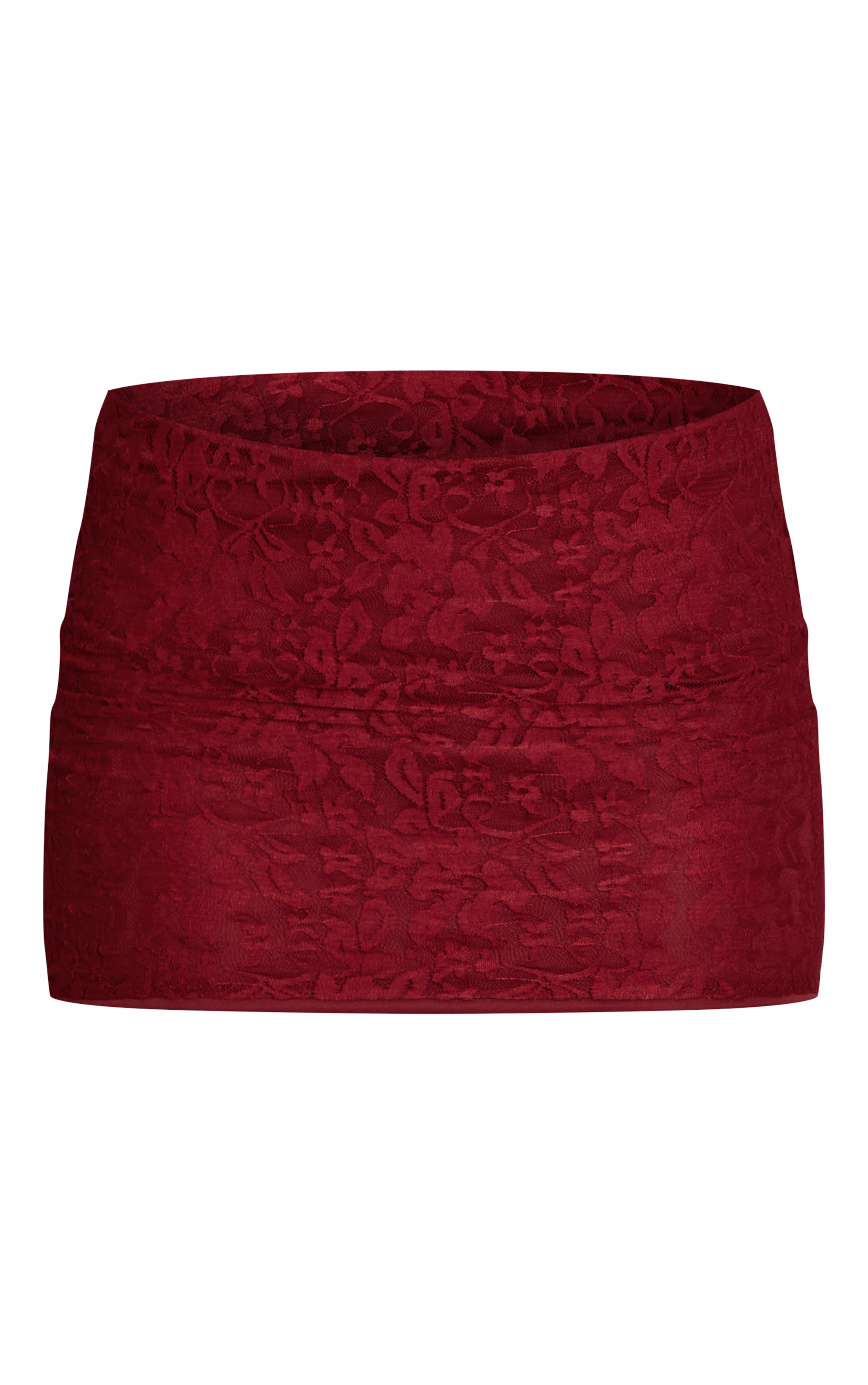 Wine Lace Mini Skirt Mid Rise