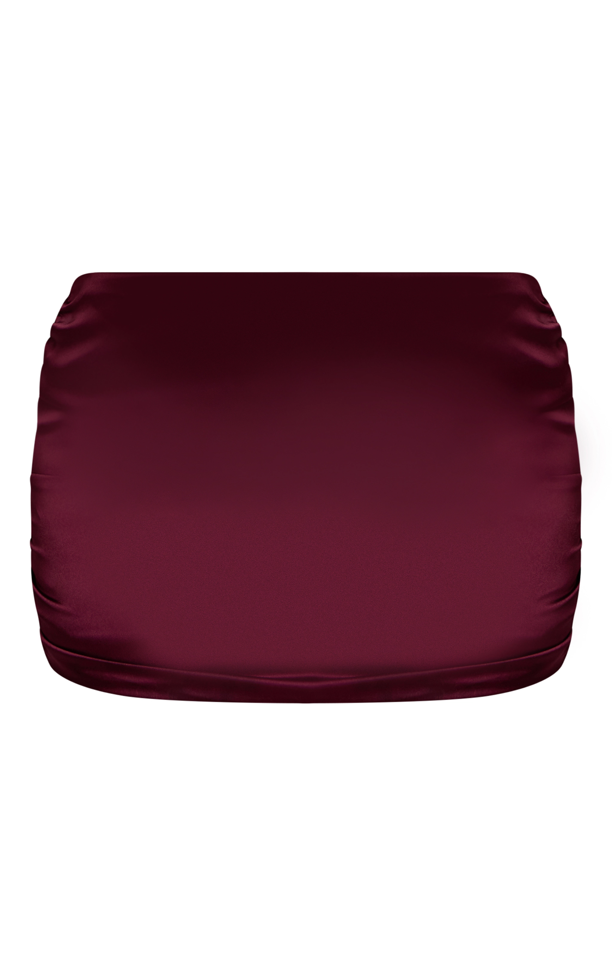 Purple Satin Ruched Micro Mini Skirt