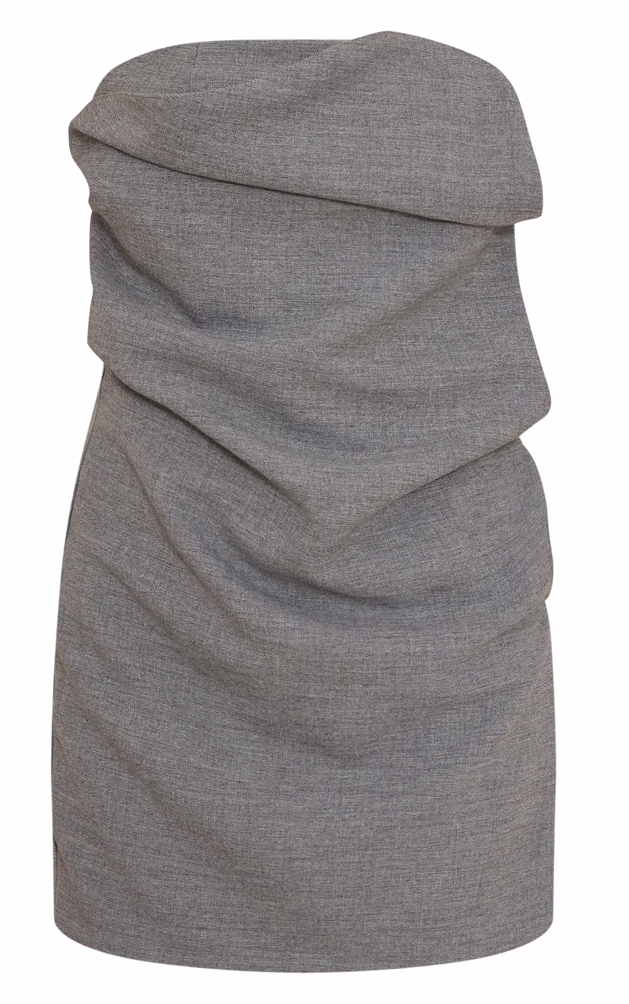 Grey Tailored Woven Pleated Detail Shift Dress