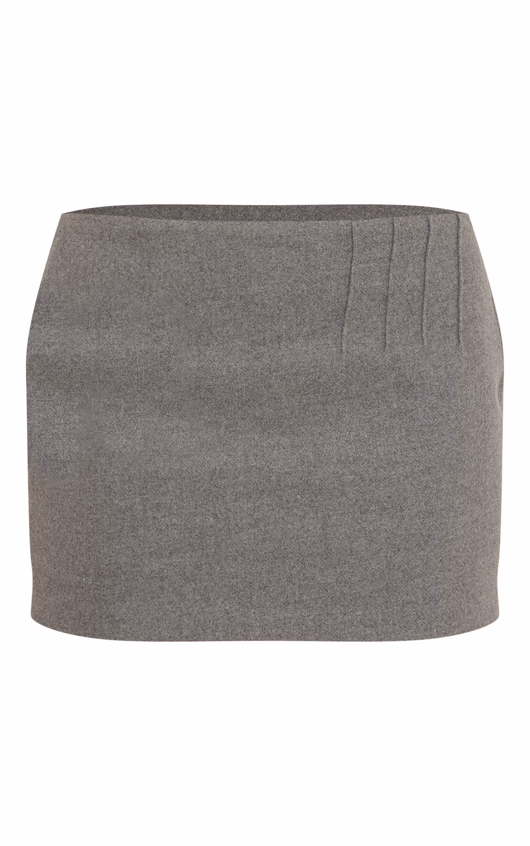 Grey Brushed Woven Mini Skirt