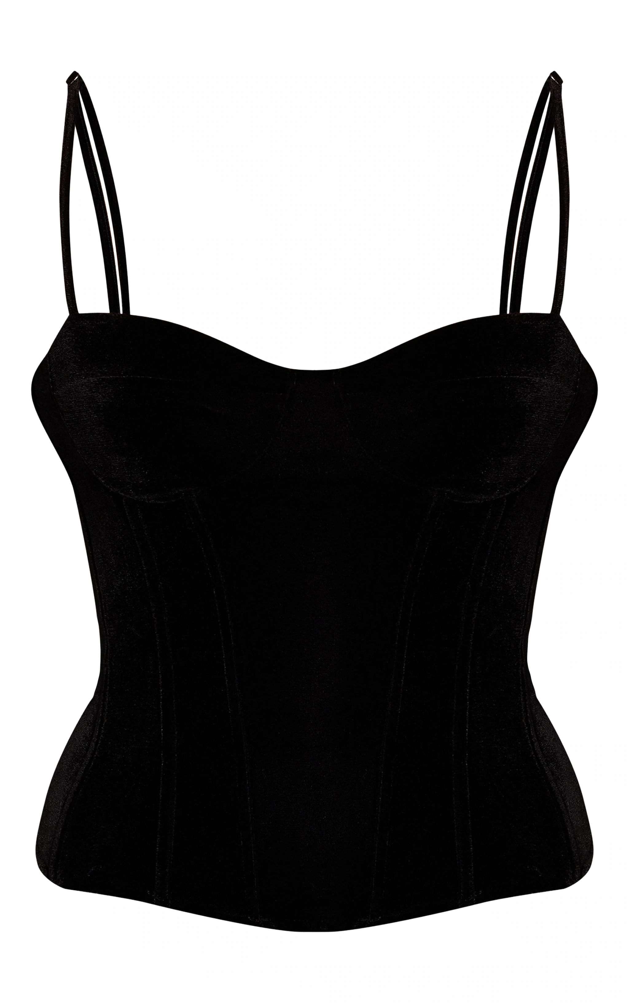 Black Velvet Structured Corset Top