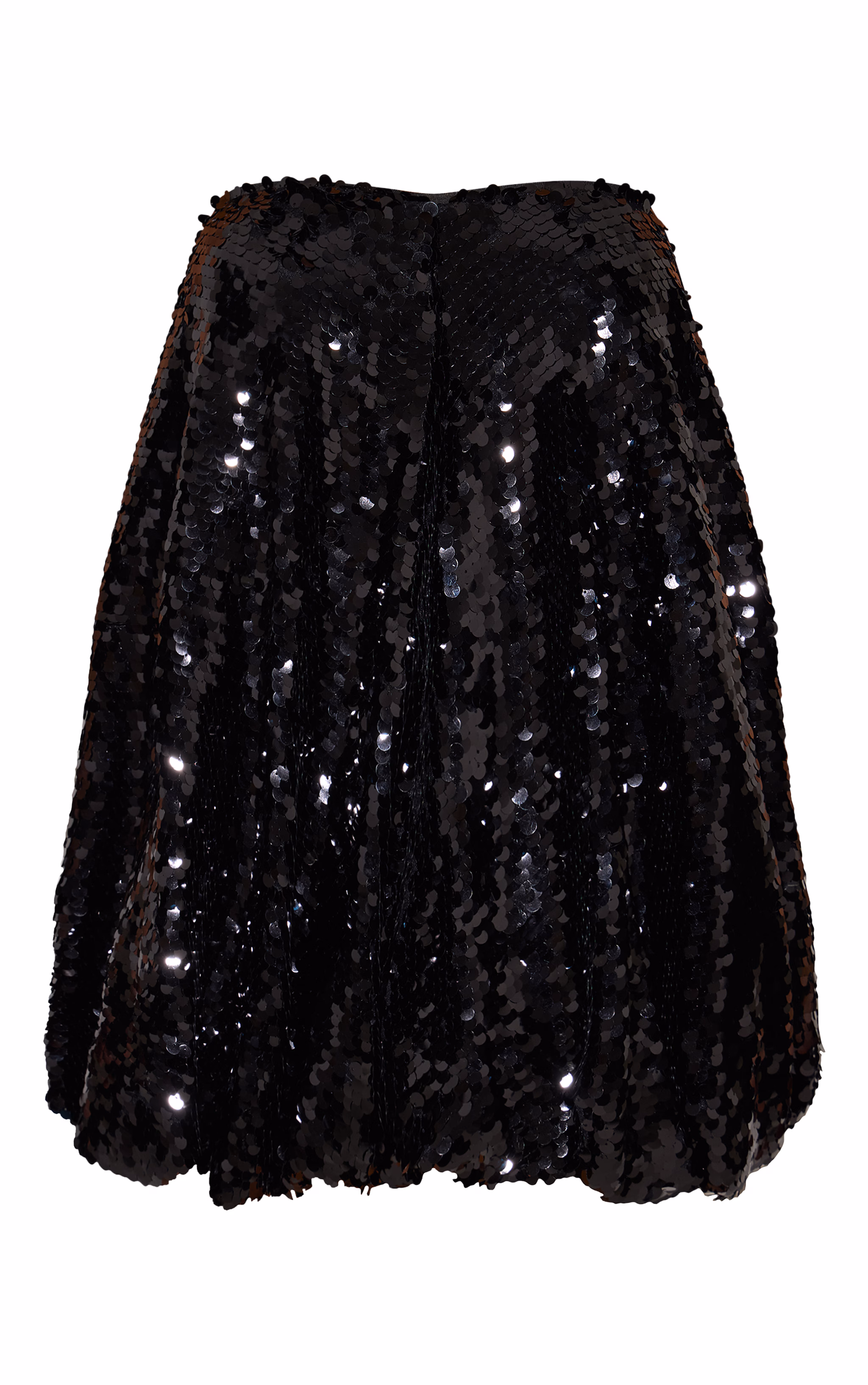 Black Sequin Puffball Dress