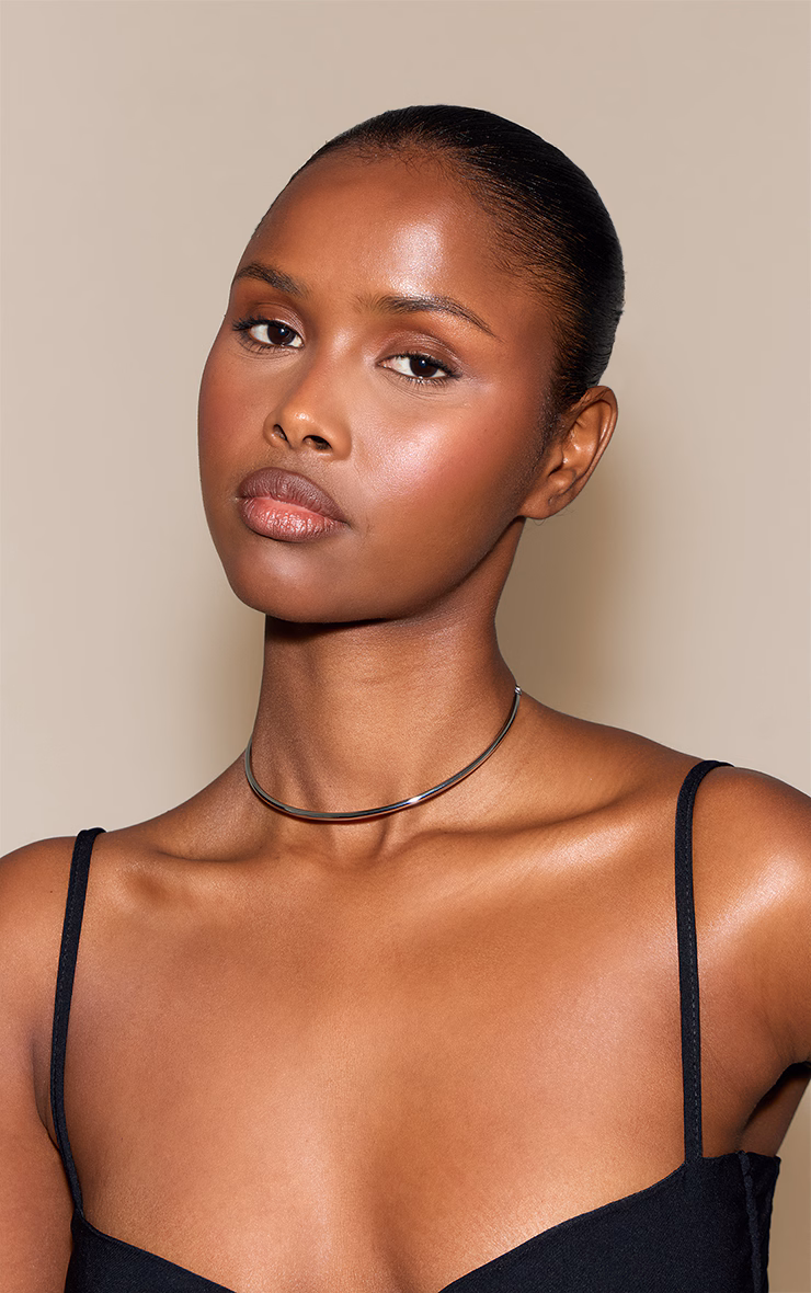 Silver Adjustable Chain Choker Necklace