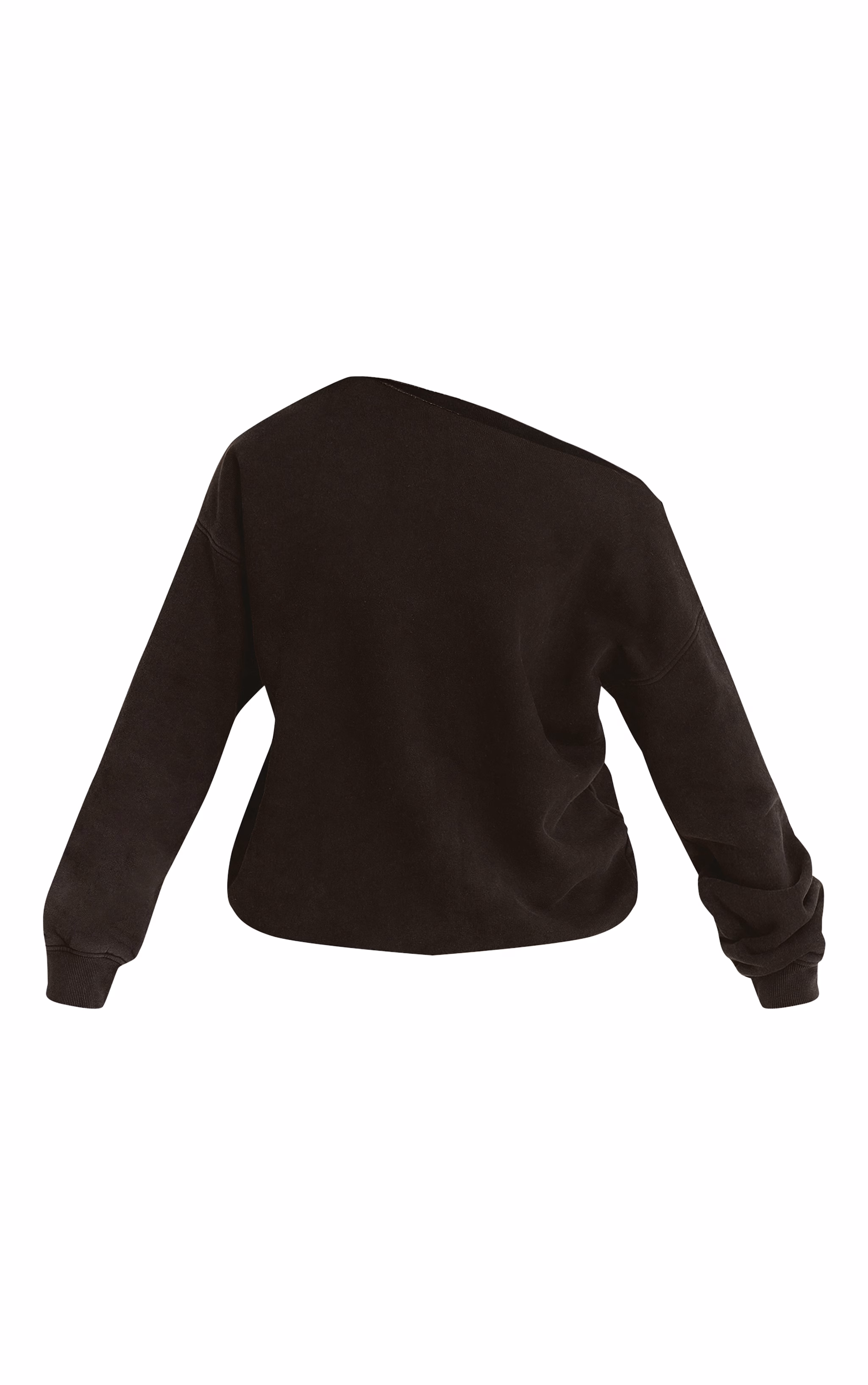 Charcoal Acid Wash Oversized Off Shoulder Sweatshirt