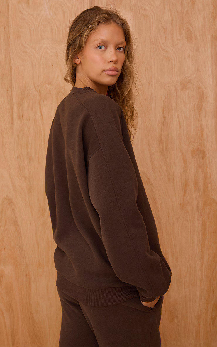 Chocolate PLT Embossed Crew Neck Sweatshirt