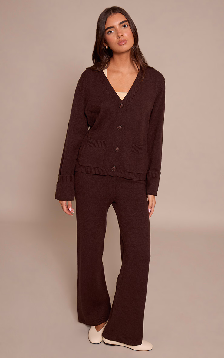 Chocolate Wide leg Knit Pants