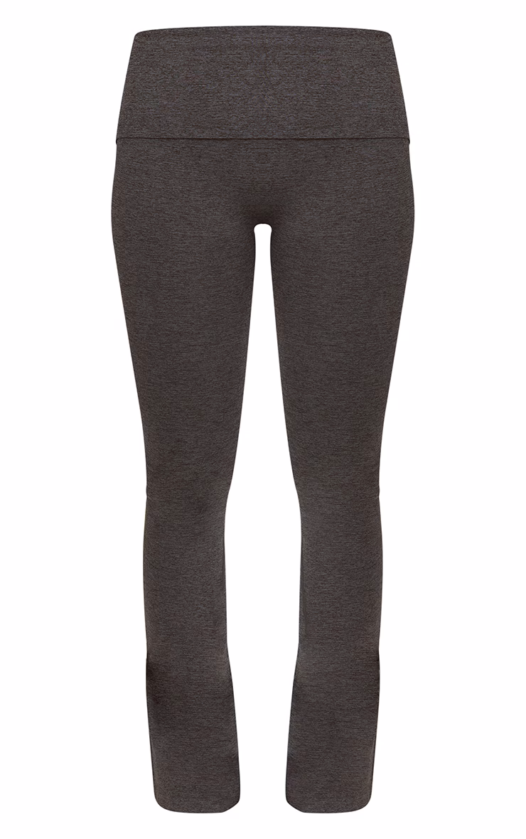 Charcoal Seamless Marl Foldover Yoga Pant