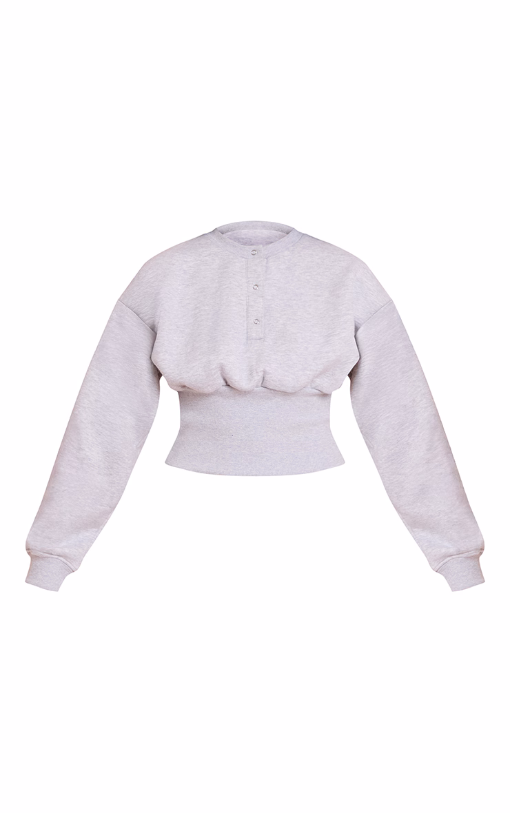 Ash Grey Button Up Cinched Sweatshirt