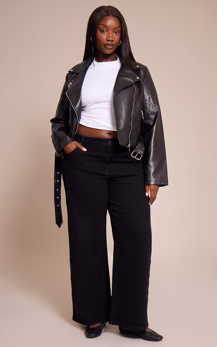 Plus Washed Black Adjustable Waistband Detail Jean