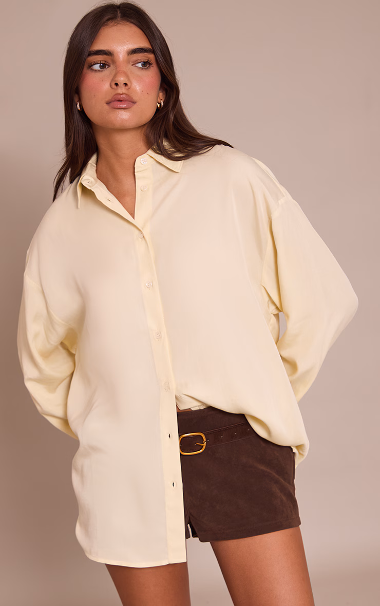 Cream Tencel Oversized Shirt