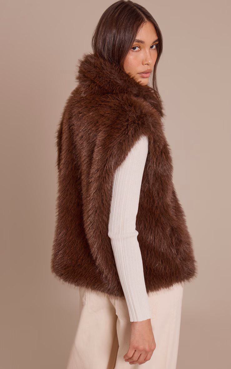 Chocolate Faux Fur Vest