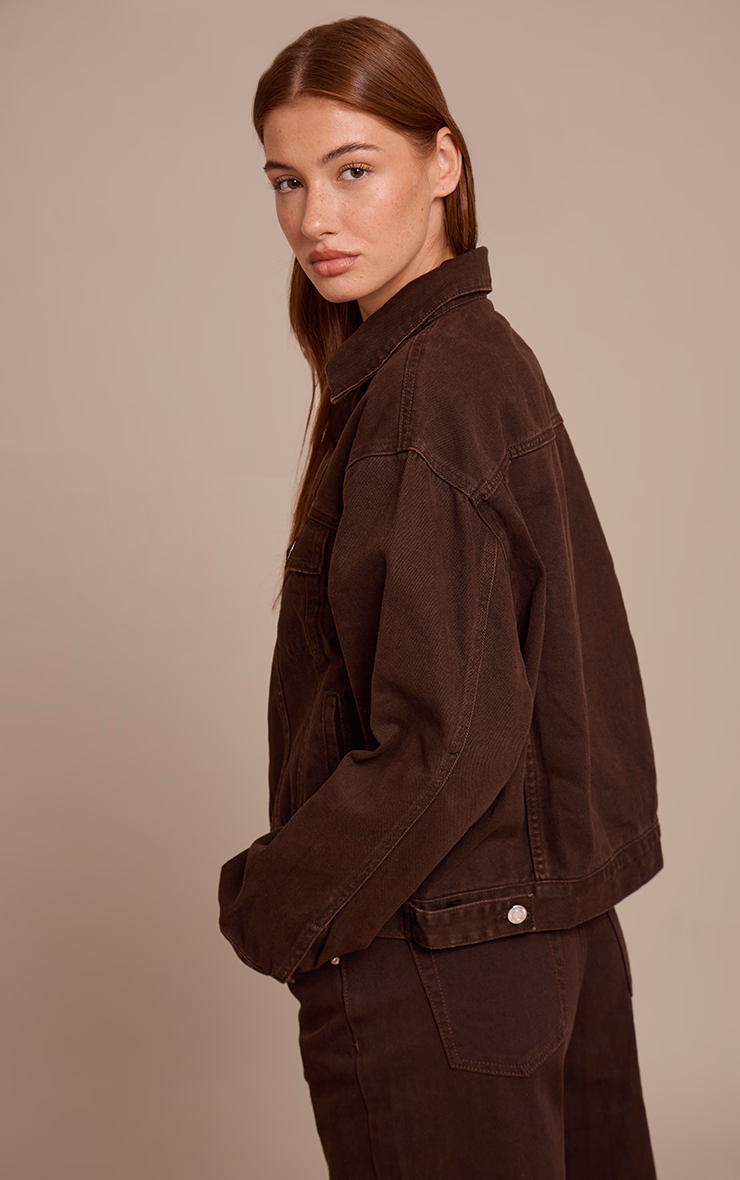 Dark Chocolate Oversized Classic Denim Jacket