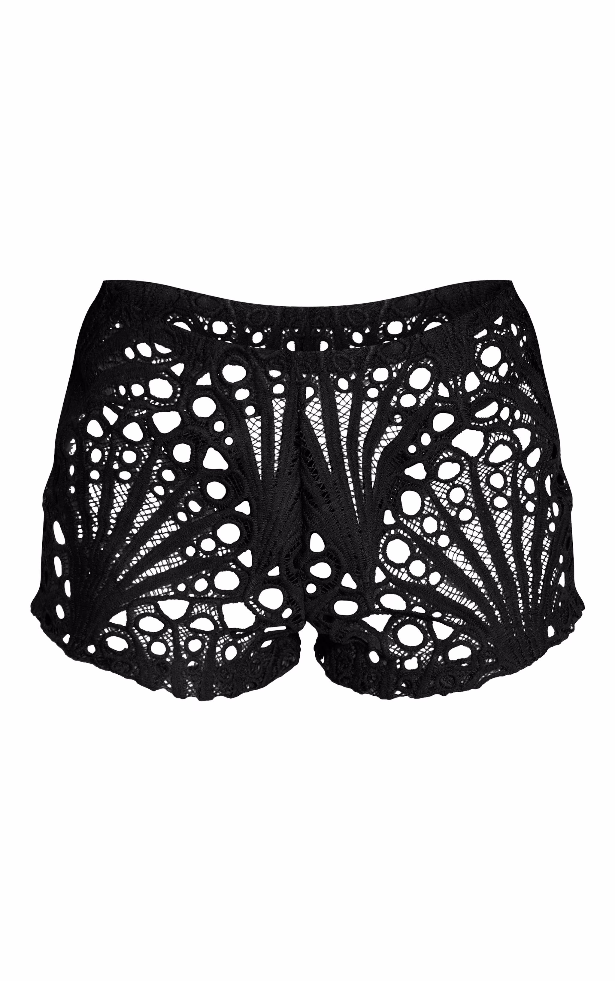 Black Floral Lace Hot Pants