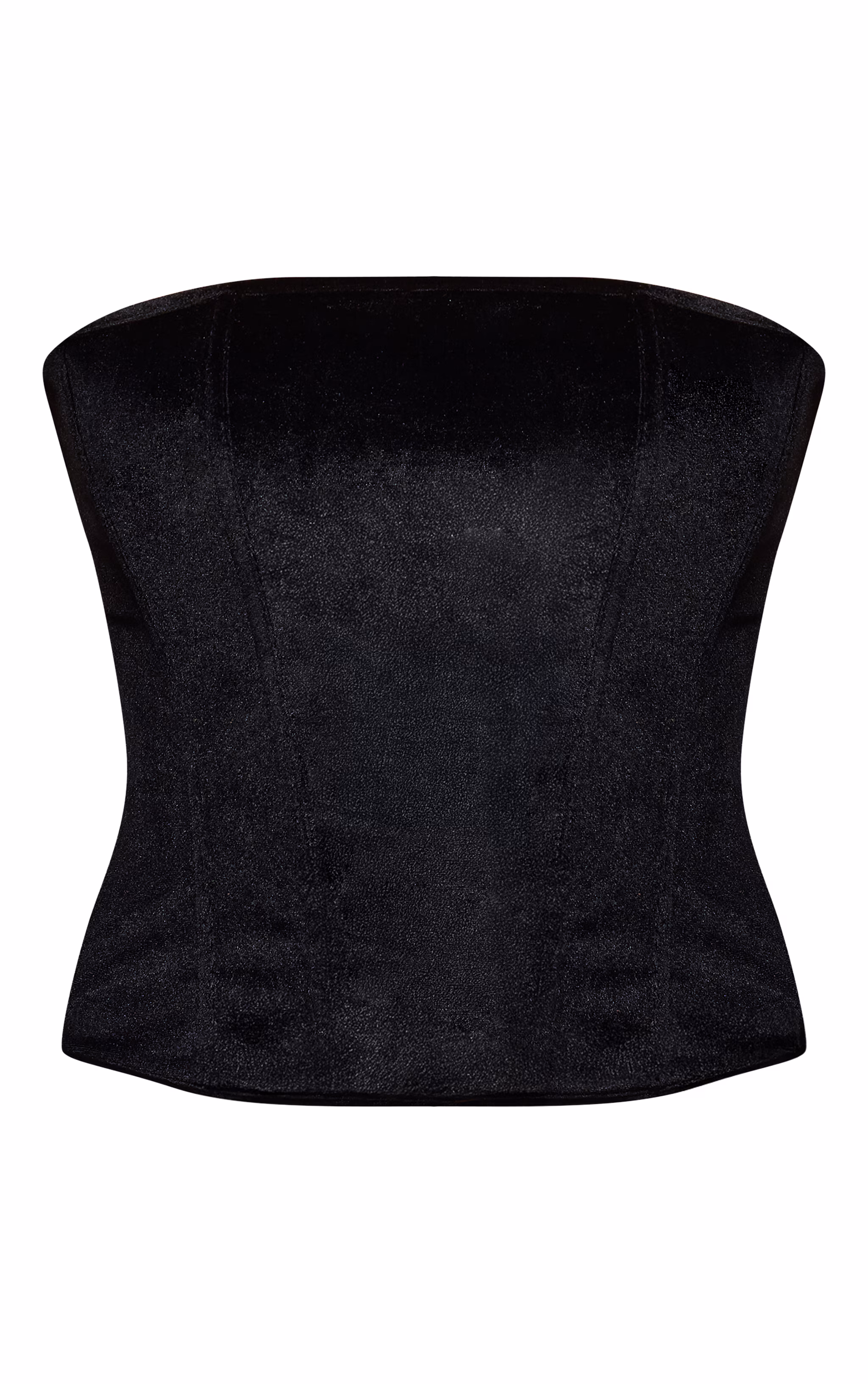 Black Velvet Boned Lace Up Corset
