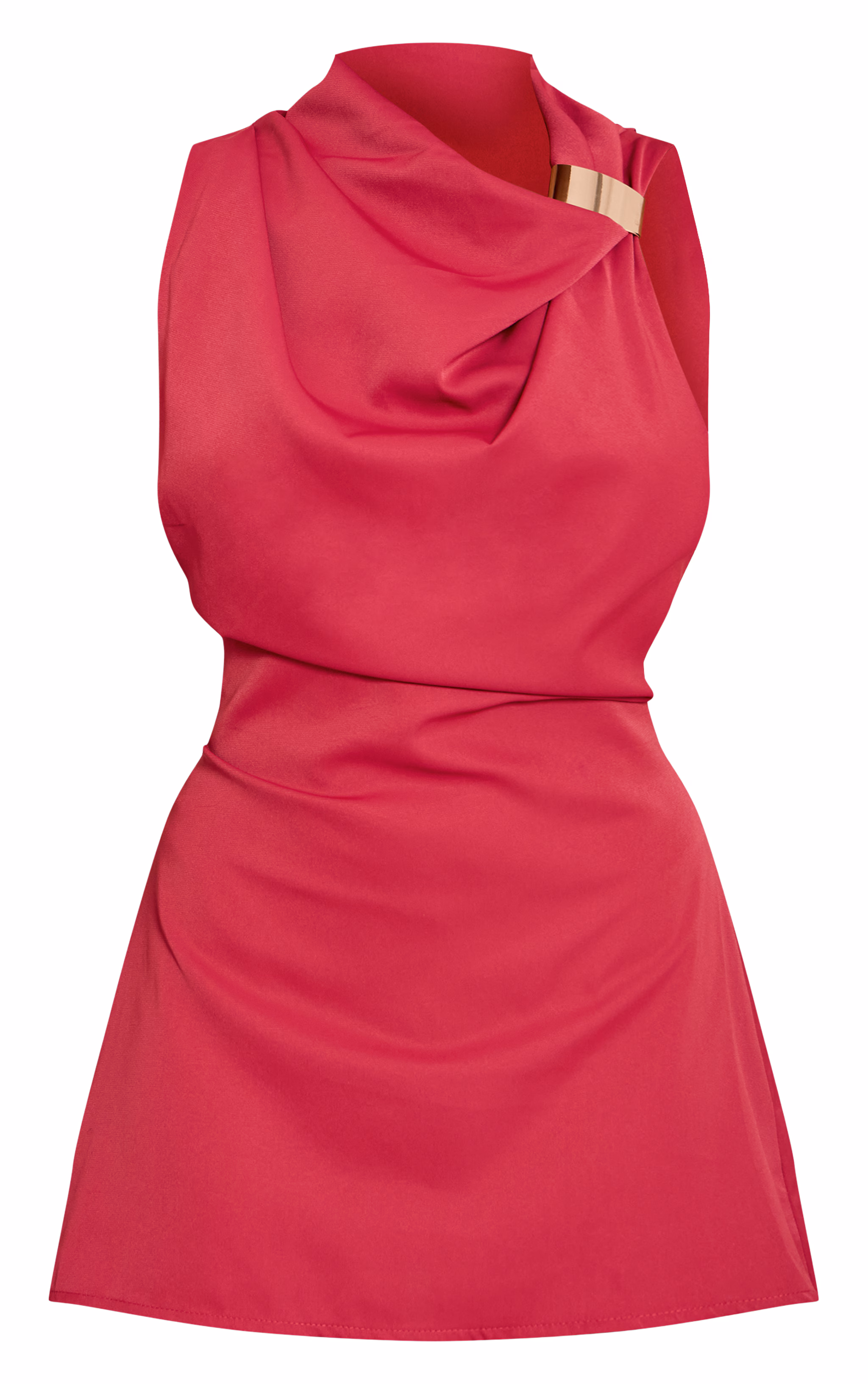 Burgundy Trim Shift Mini Dress