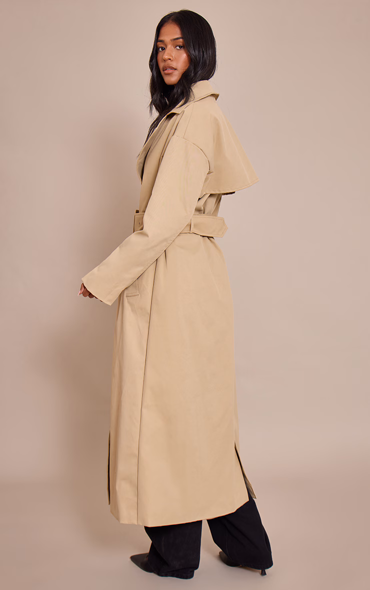 Tall Stone Tie Waist Trench Coat