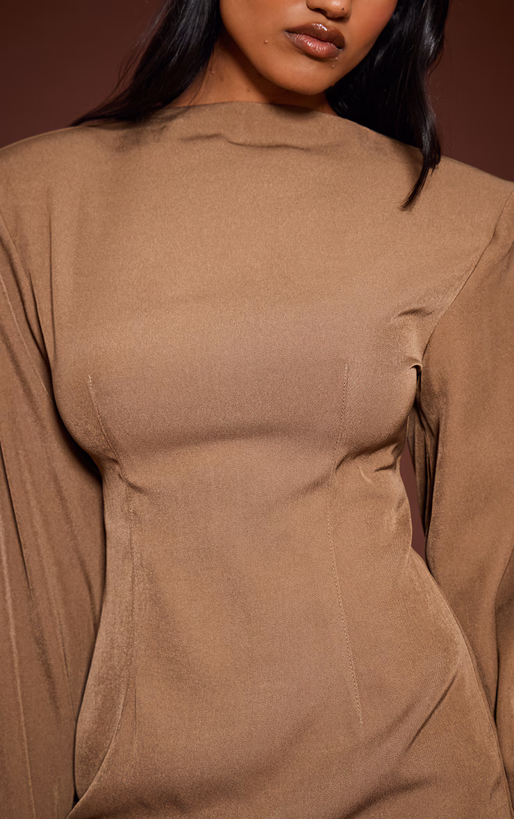 Mocha Woven Batwing Bodycon Dress