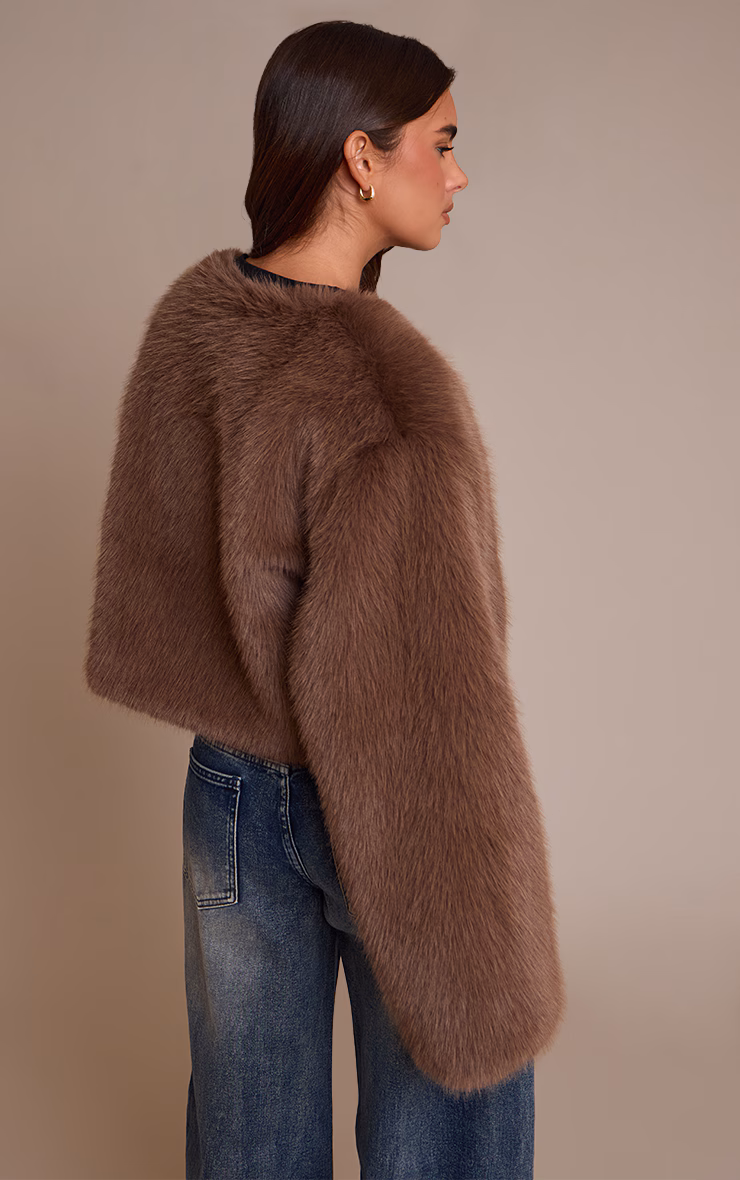 Brown Cropped Fur Coat