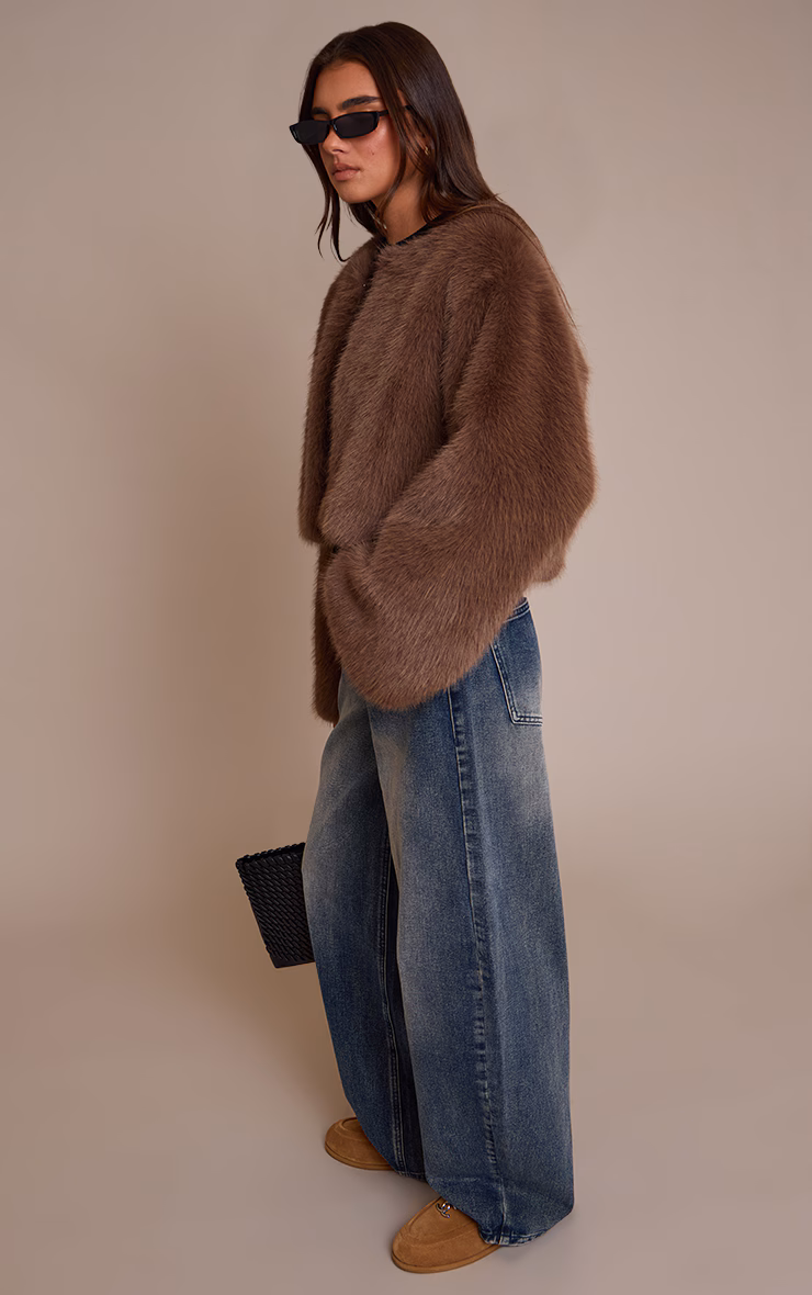 Brown Cropped Fur Coat