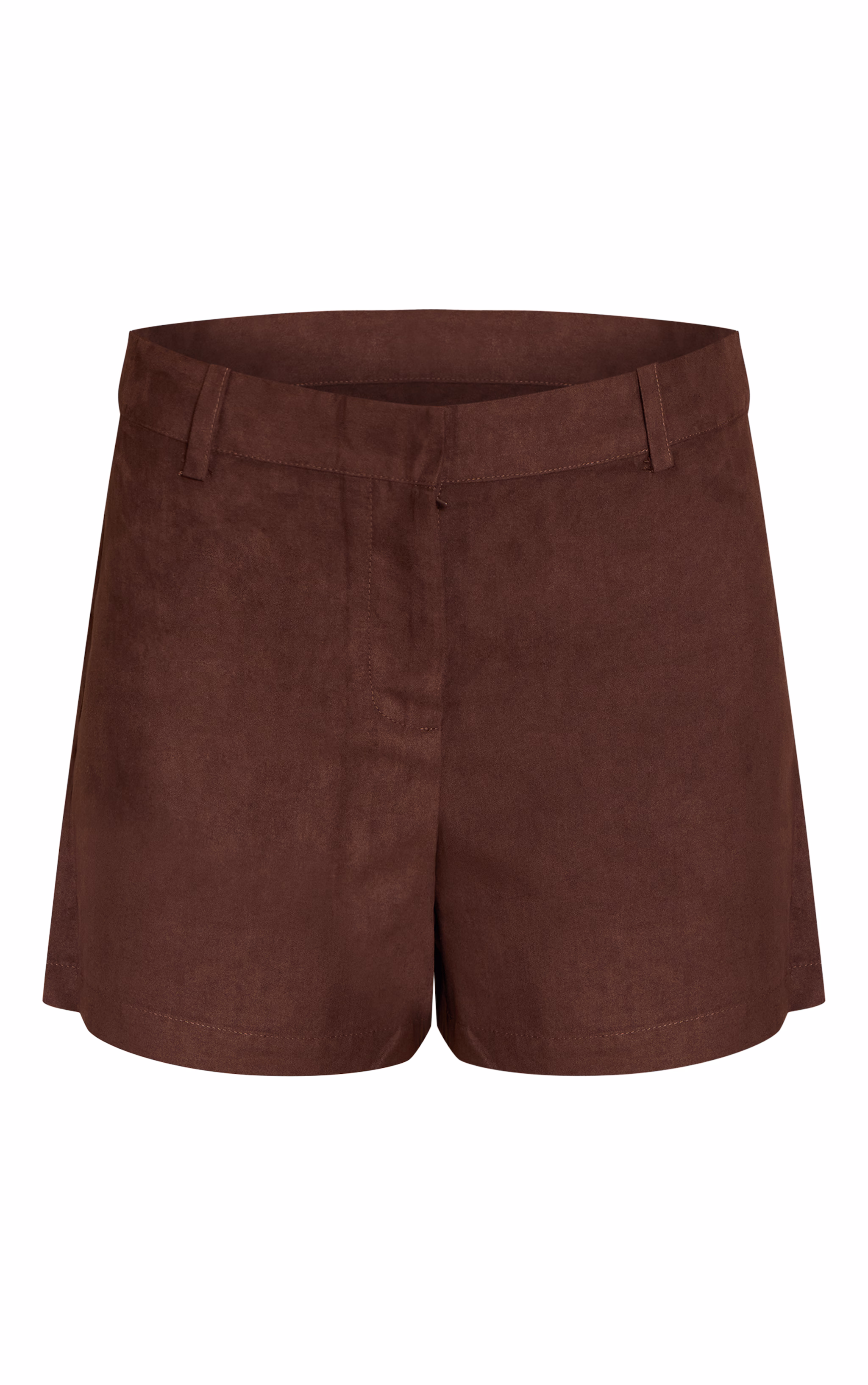 Dark Chocolate Lightweight Faux Suede Shorts