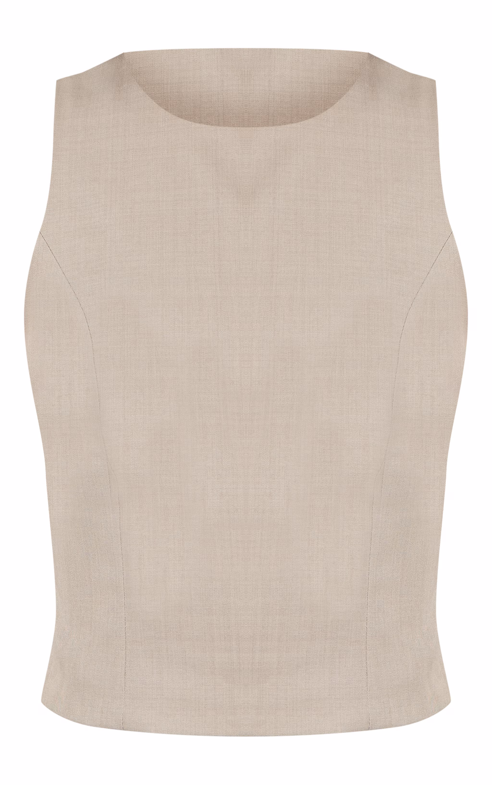 Light Grey Tailored Woven One Shoulder Crop Top