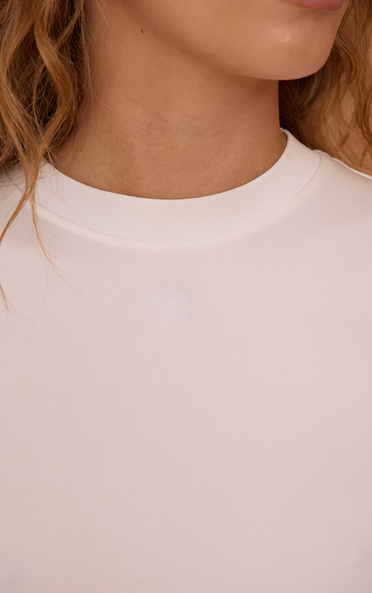 White Seamless Logo Gym Long Top