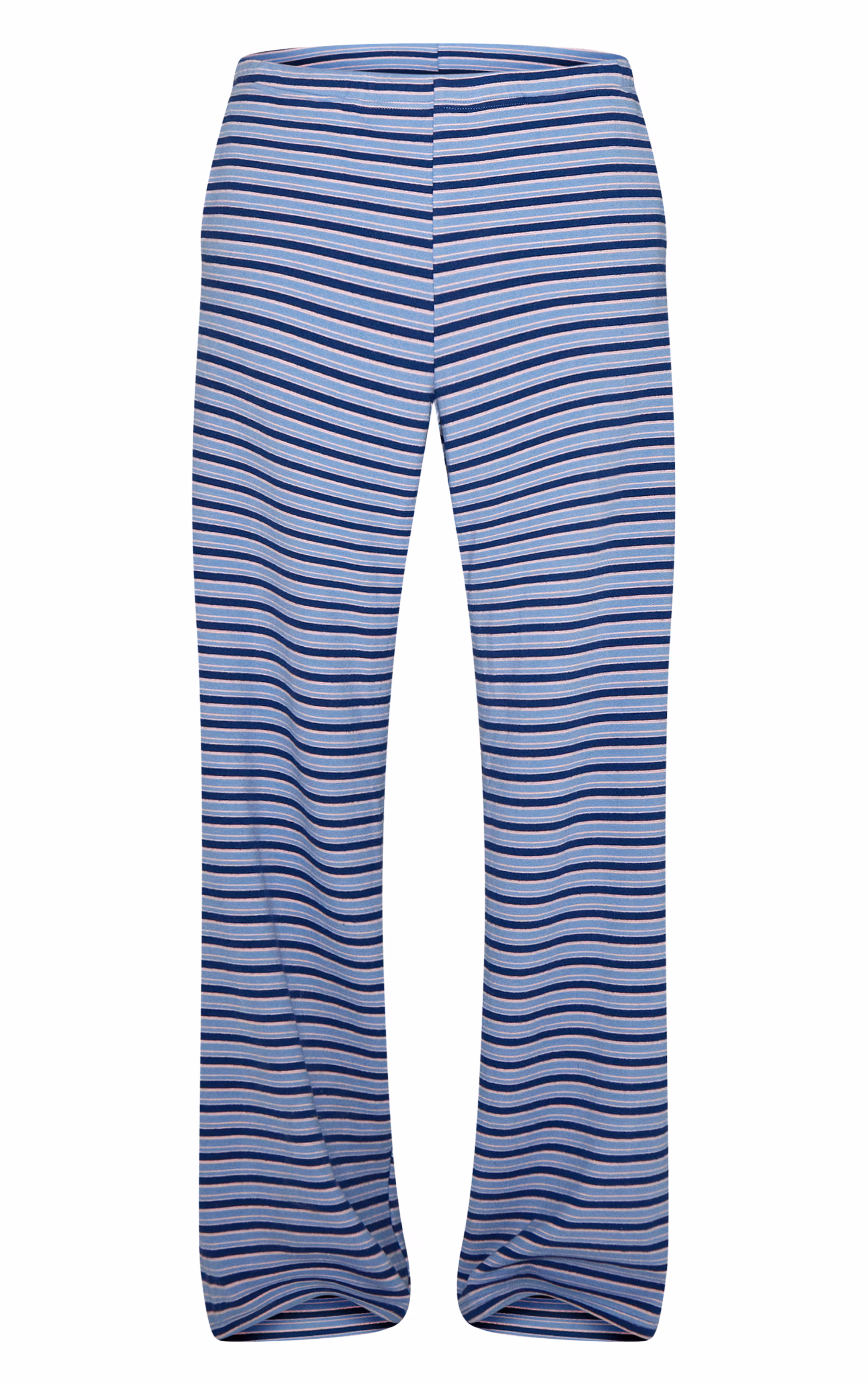 Navy Soft Fleece Pinstripe Straight Leg Pant