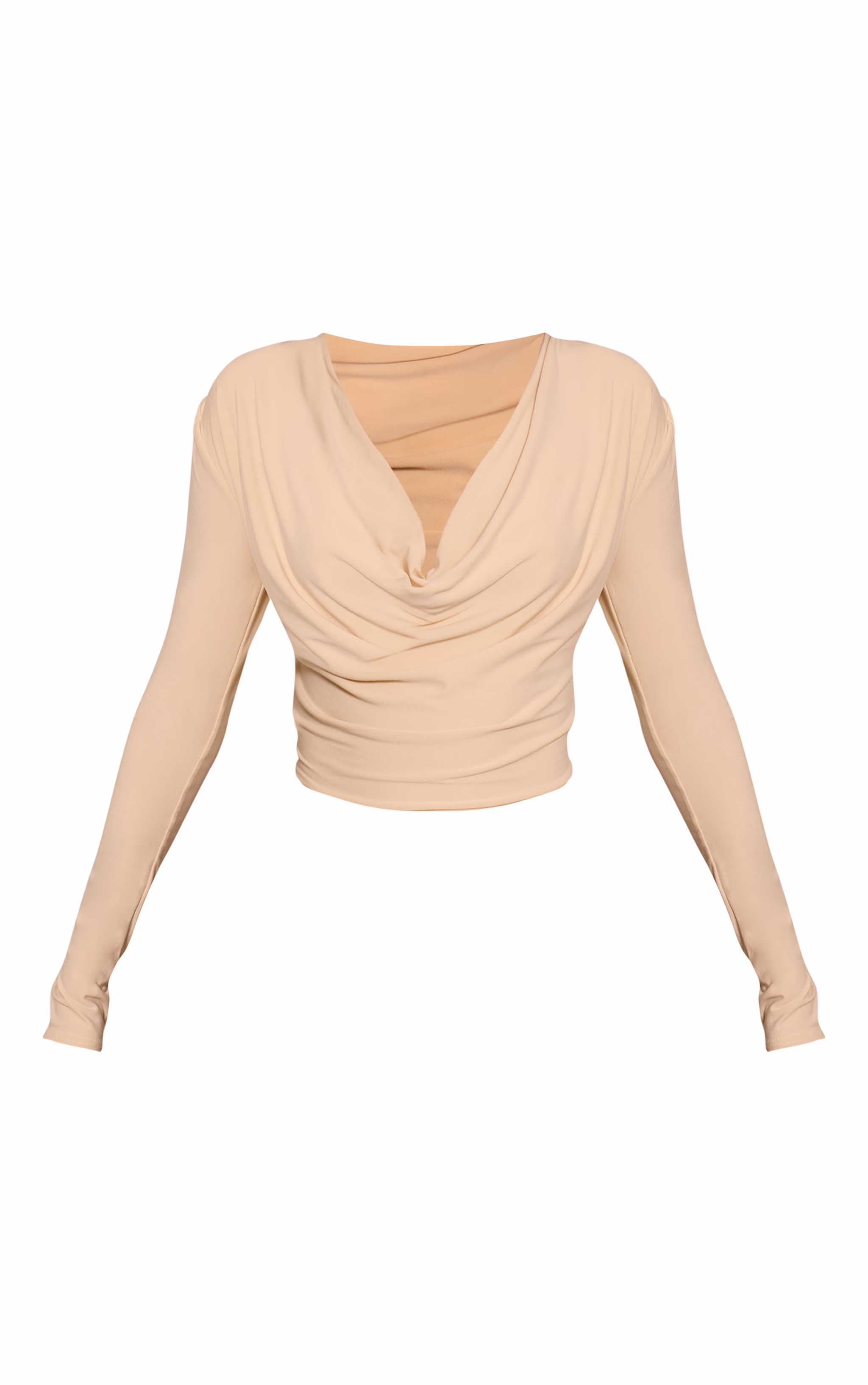 Stone Soft Touch Cowl Neck Long Sleeve Top