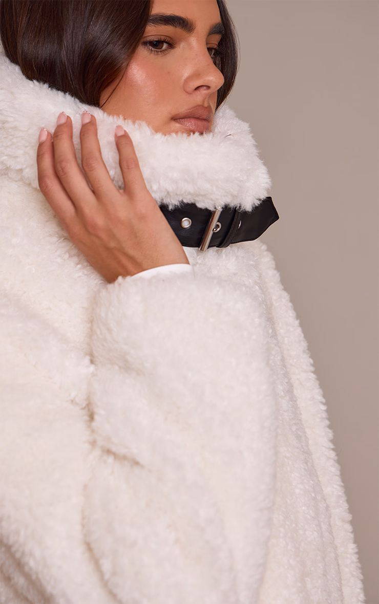 Cream Contrast Detail Borg Aviator