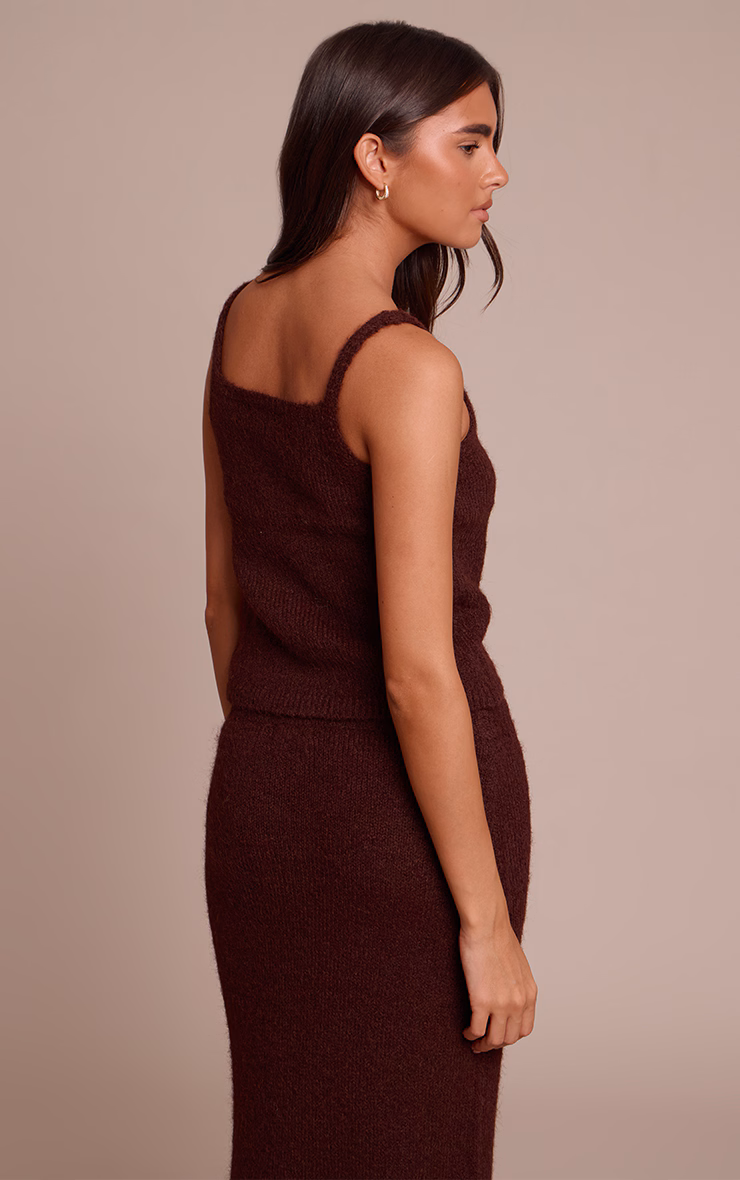 Brown Knitted Cami Top