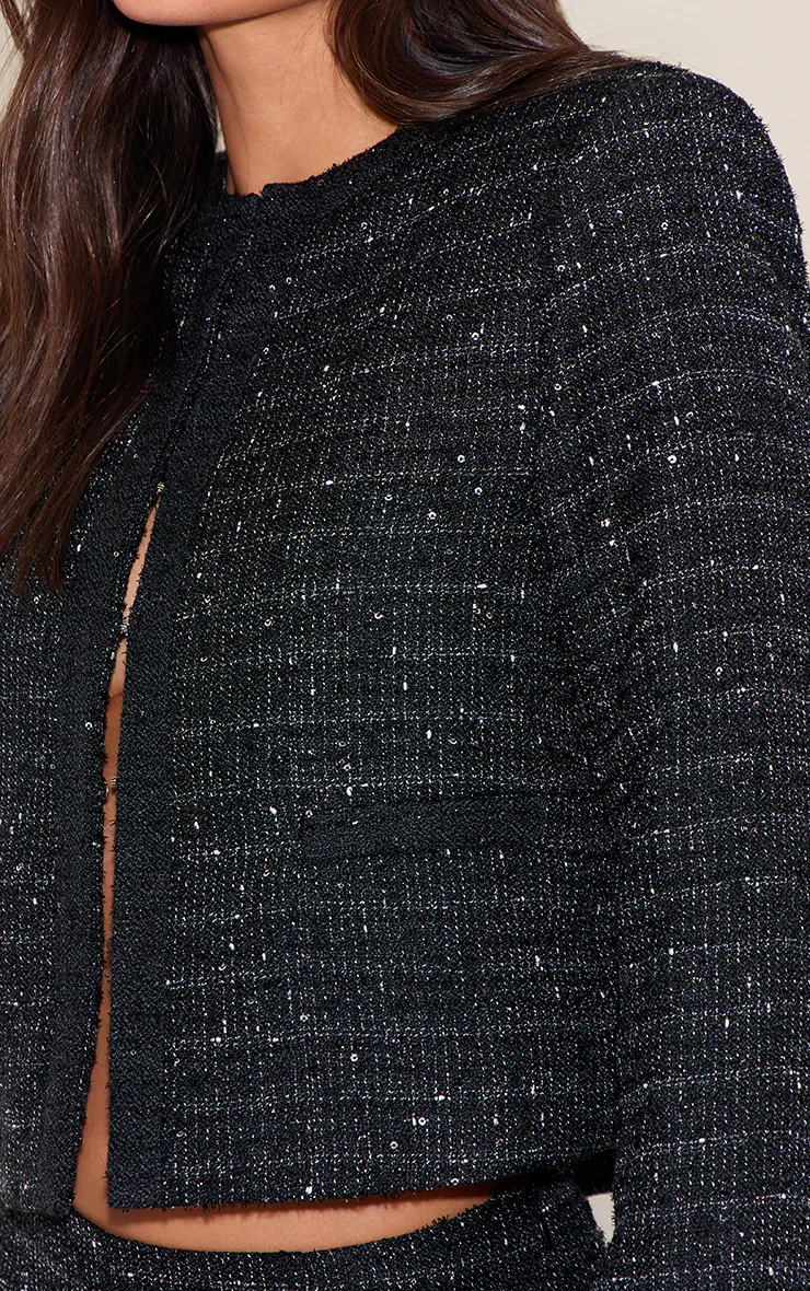 Black Sequin Boucle Jacket