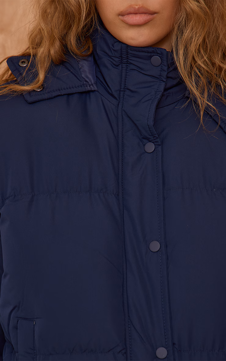 Navy Hooded Puffer Coat
