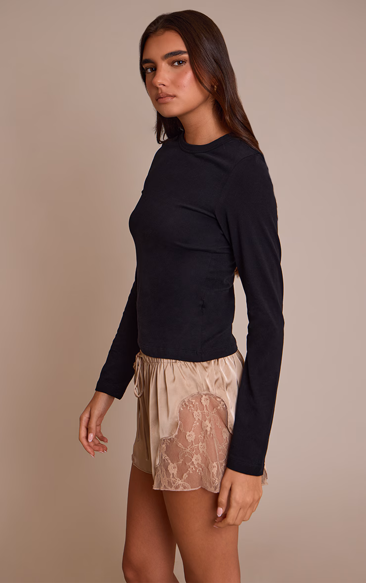 Stone Satin Lace Drawstring Shorts