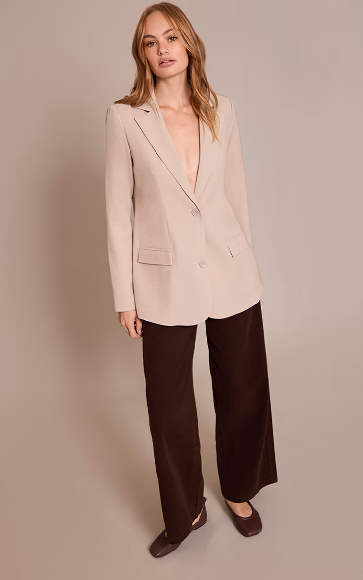 Stone Oversized Longline Blazer