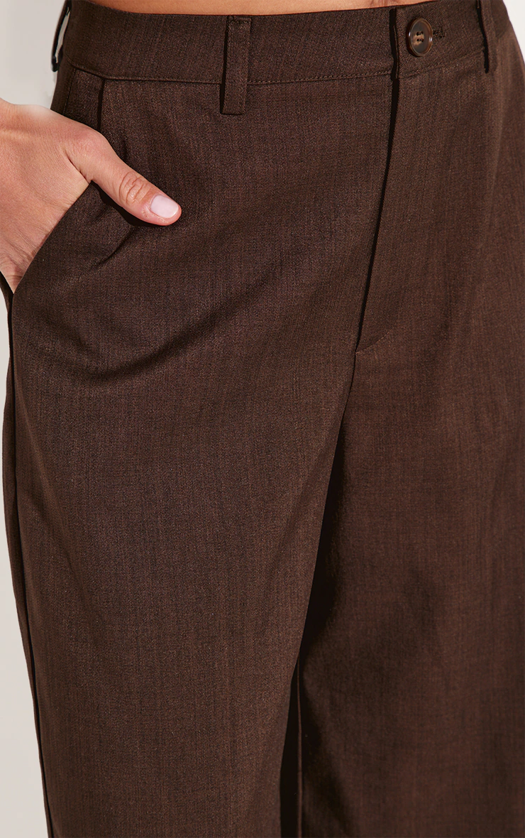 Chocolate Woven Wide Leg Pants Tailored