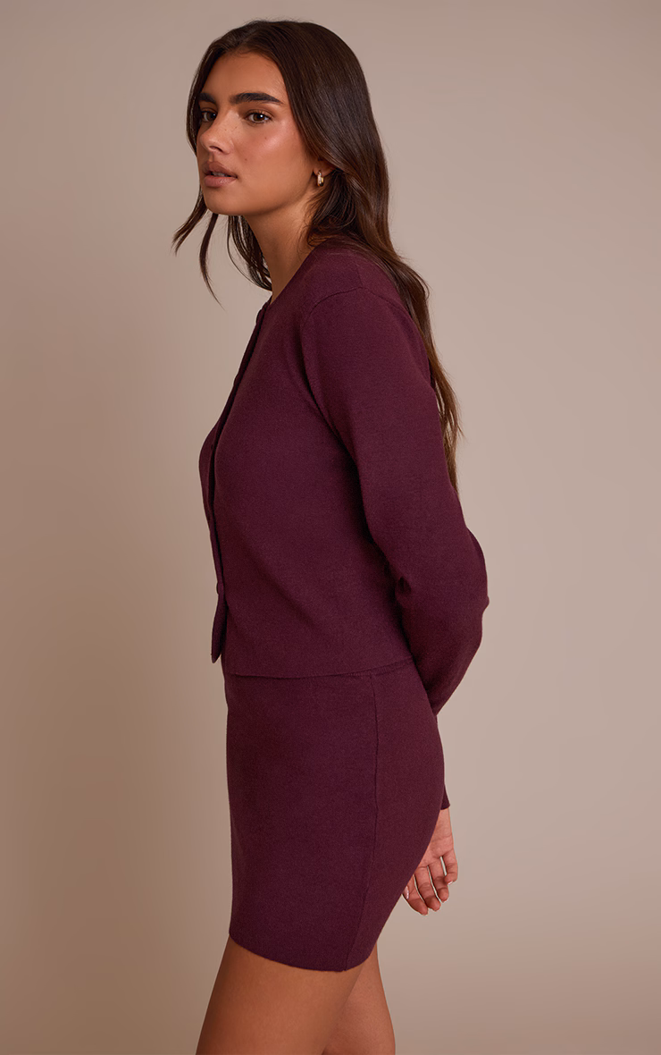 Dark Wine Compact Knit Skirt