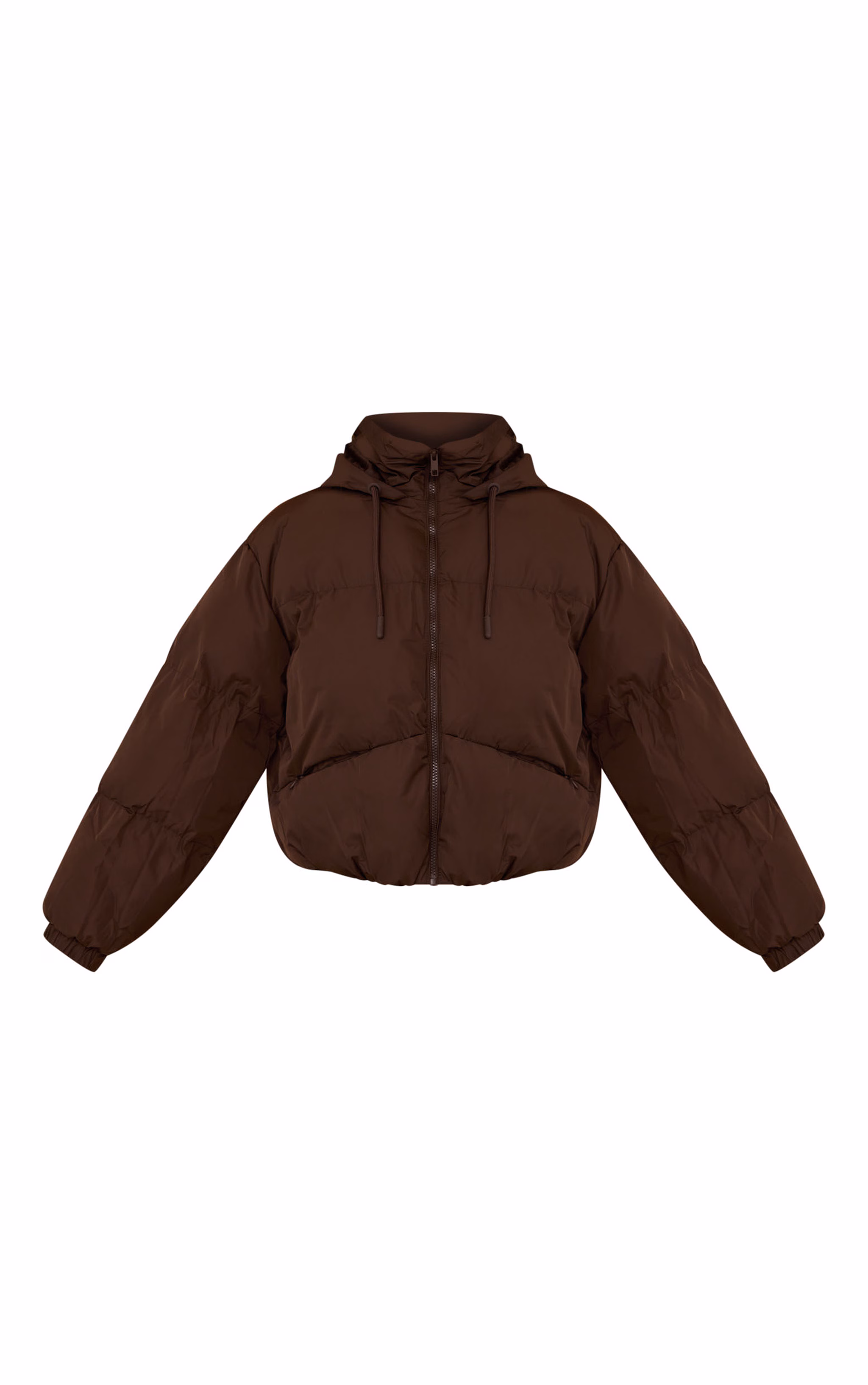 Chocolate Hooded Puffer Coat