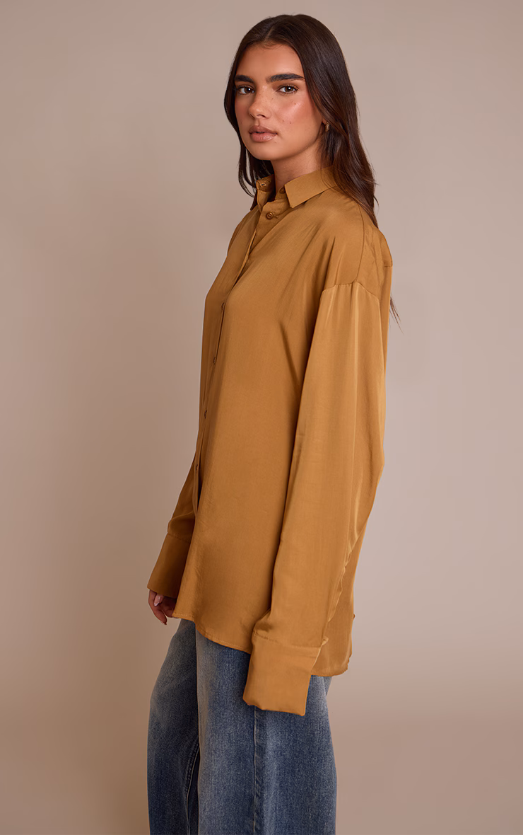 Tan Tencel Oversized Shirt