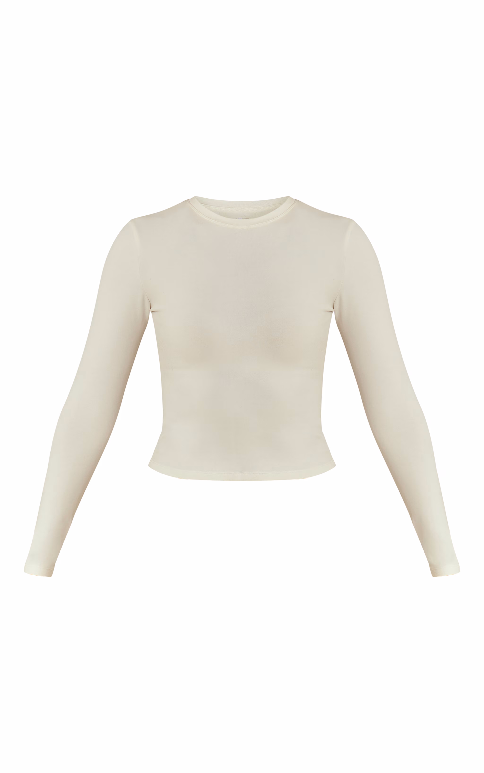 White Melange Soft Cotton Long Sleeve Top