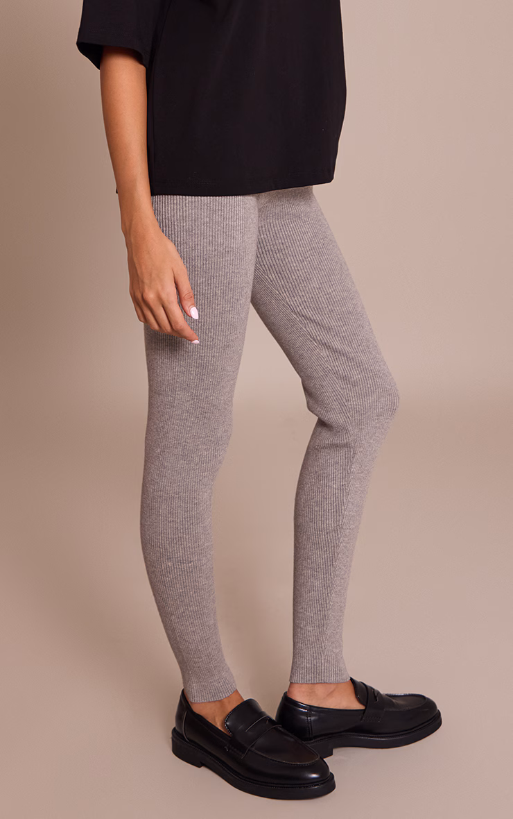 Grey Knitted Leggings