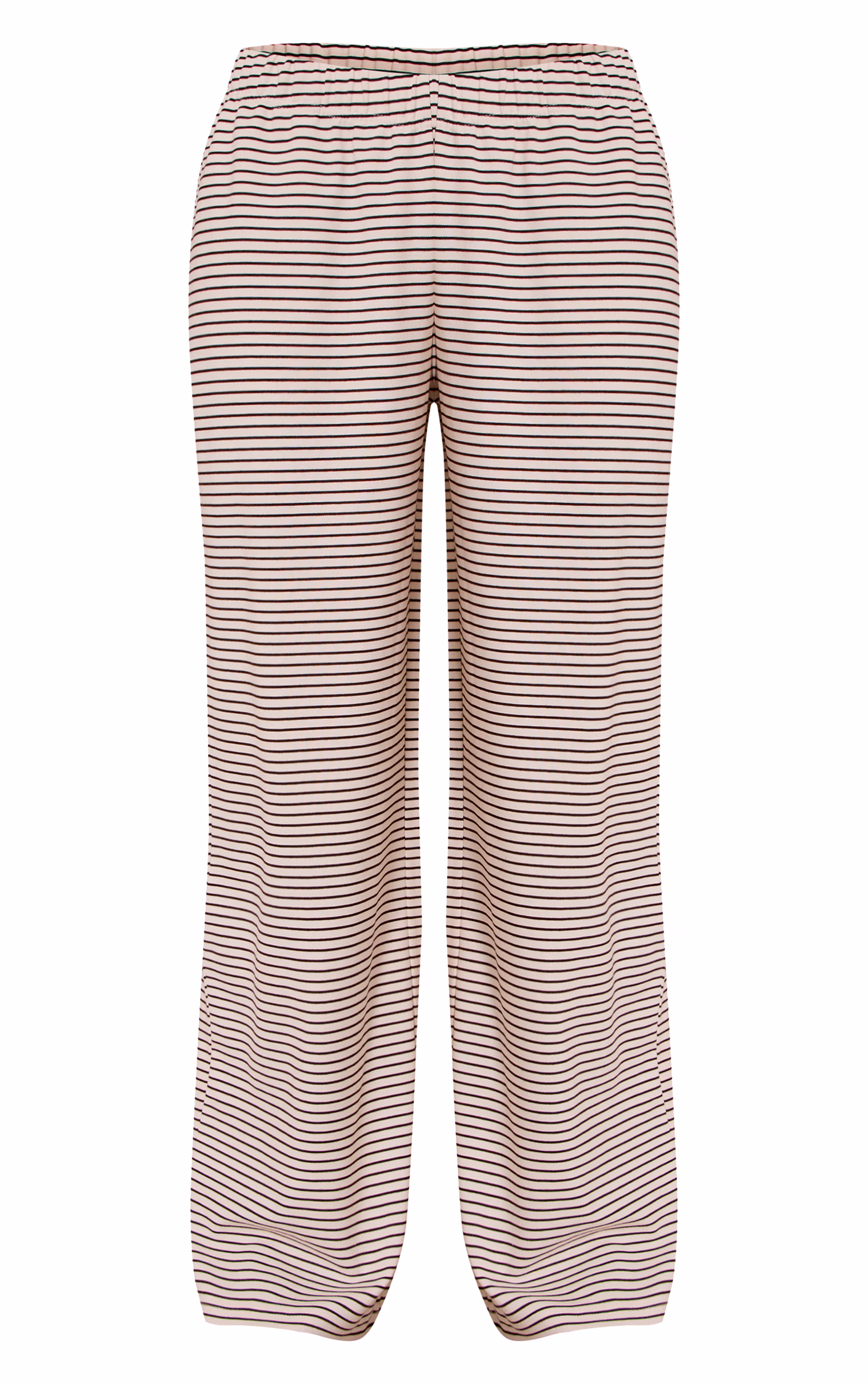 Chocolate Stripe Heavy Cotton Wide Leg Pants