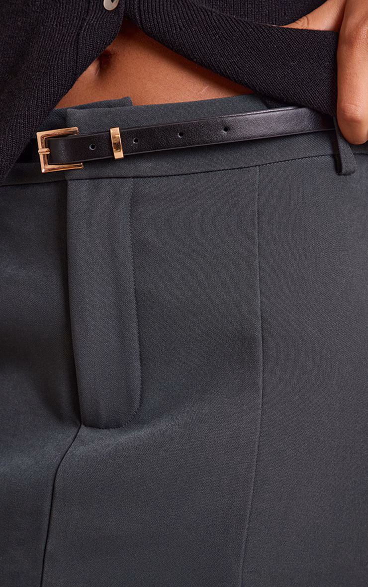 Tall Charcoal Belt Detail Pleated Skort