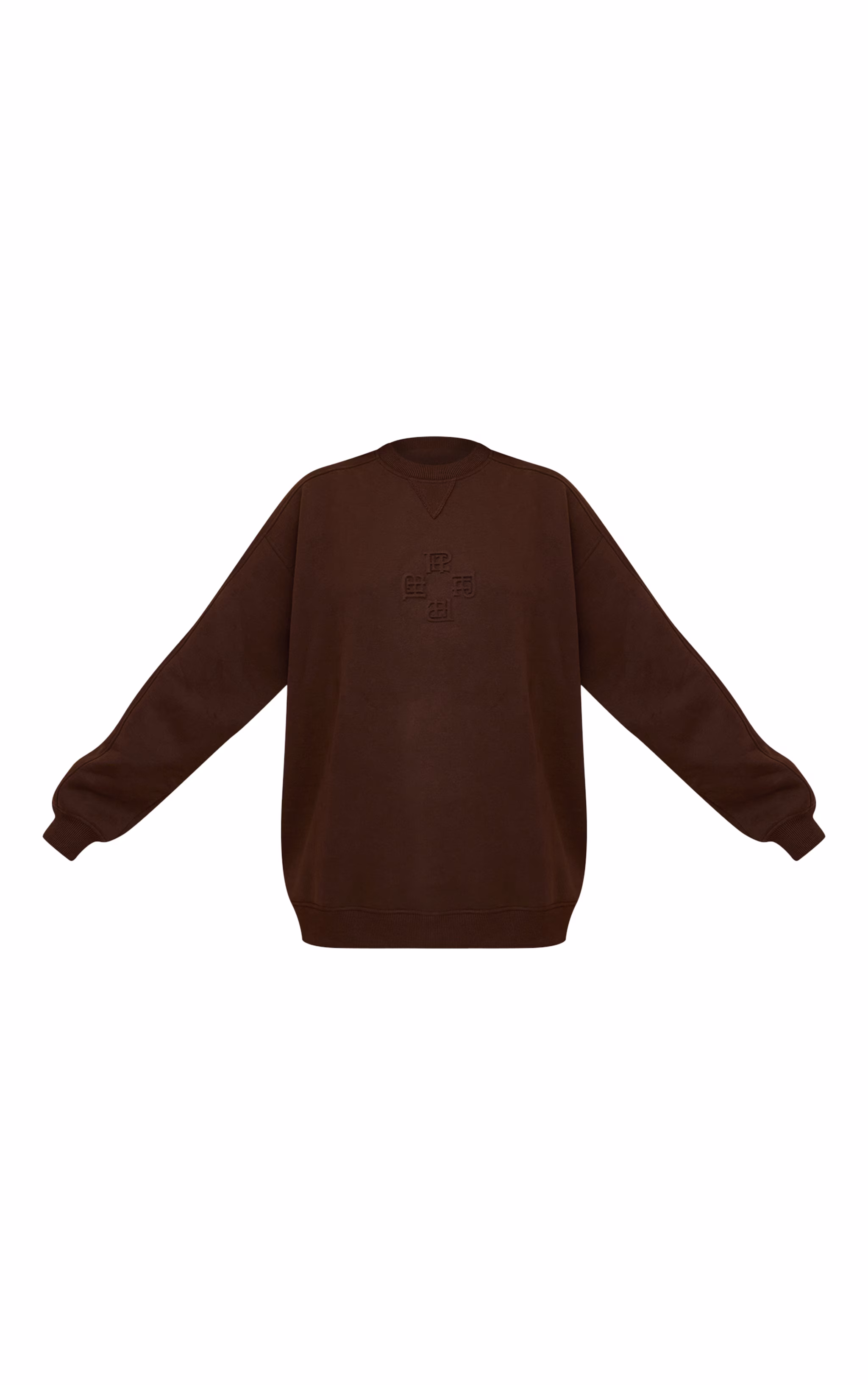 Chocolate PLT Embossed Crew Neck Sweatshirt