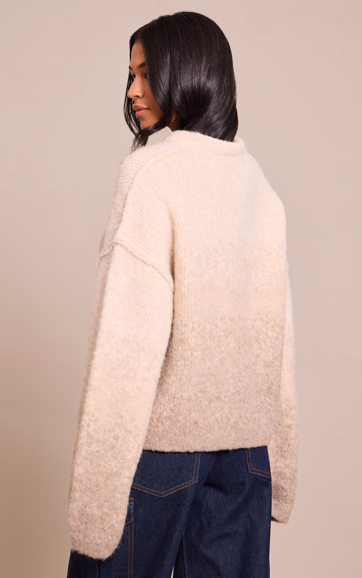 Tall Cream Ombre Crew Neck Knitted Sweater