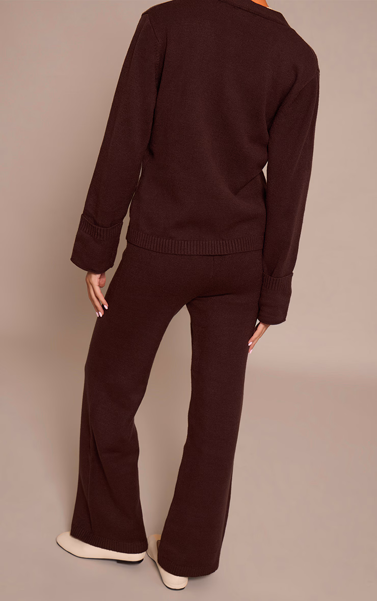 Chocolate Wide leg Knit Pants