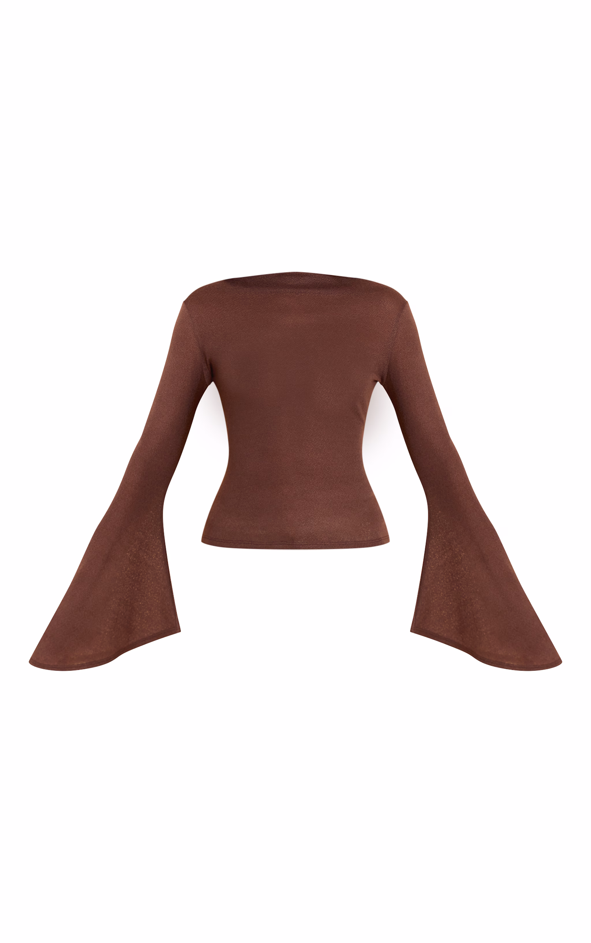 Chocolate Textured Extreme Flute Sleeve Long Top