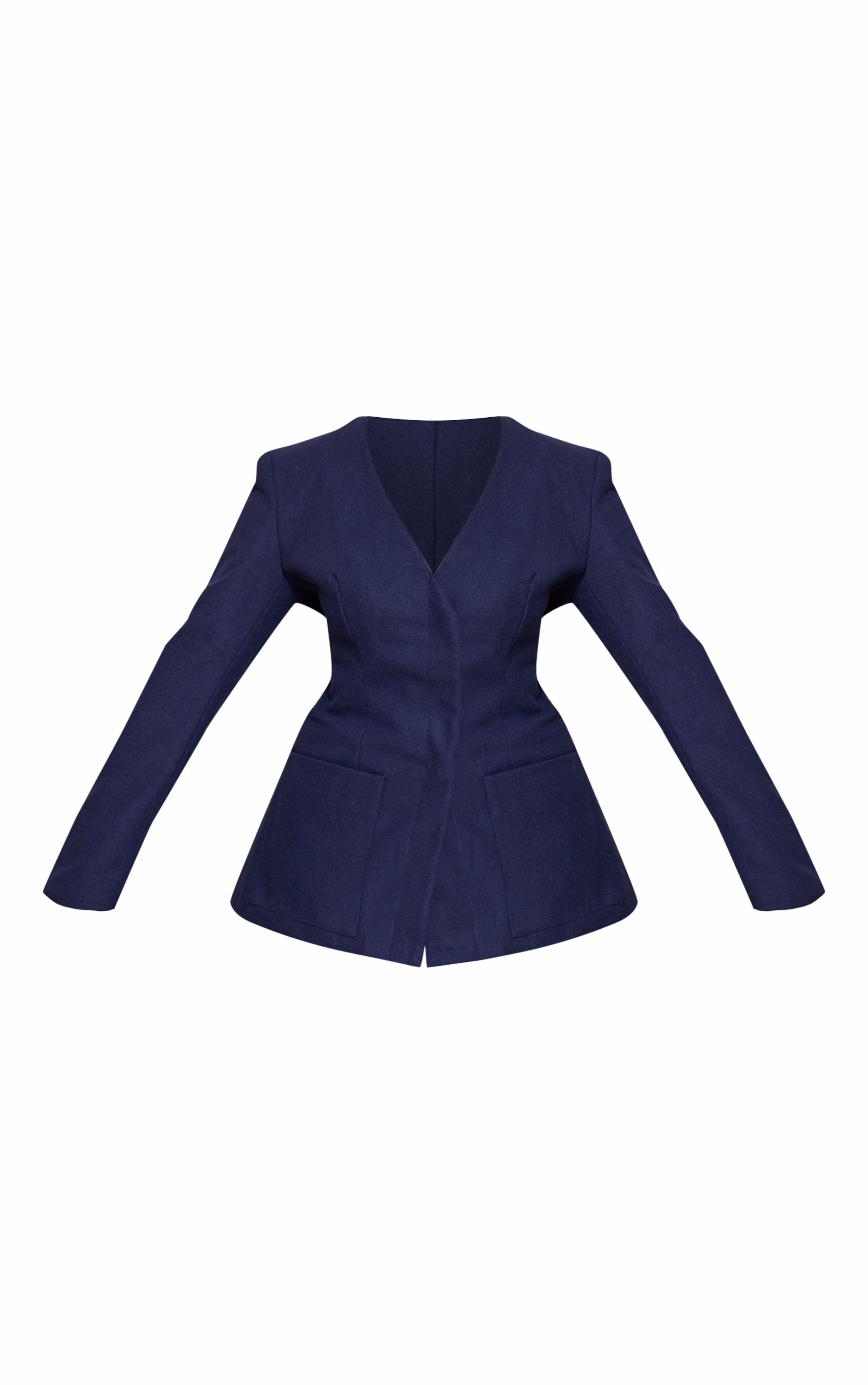 Shape Navy Wool-Look Cross Over Blazer