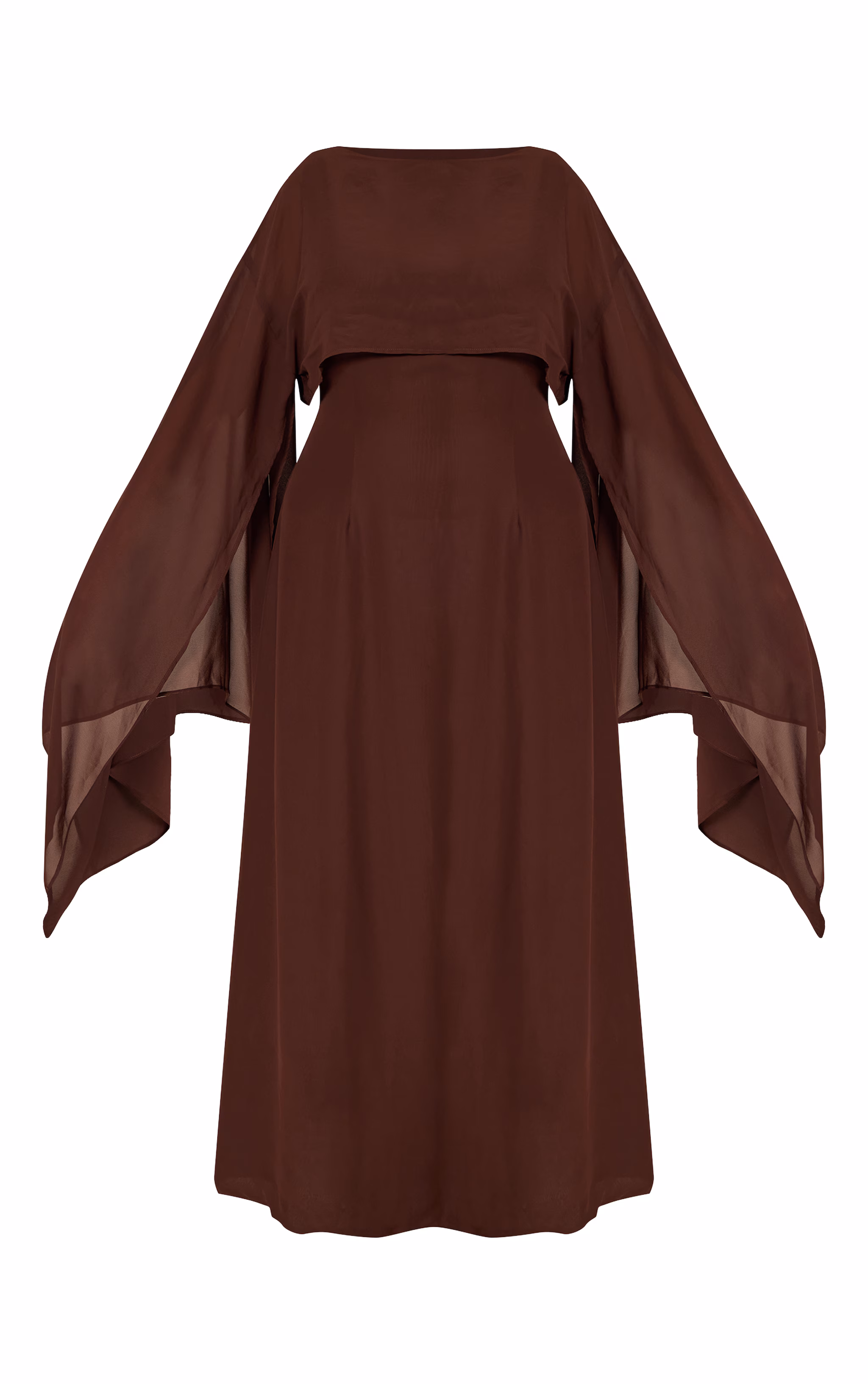Plus Chocolate Cape Detail Maxi Dress