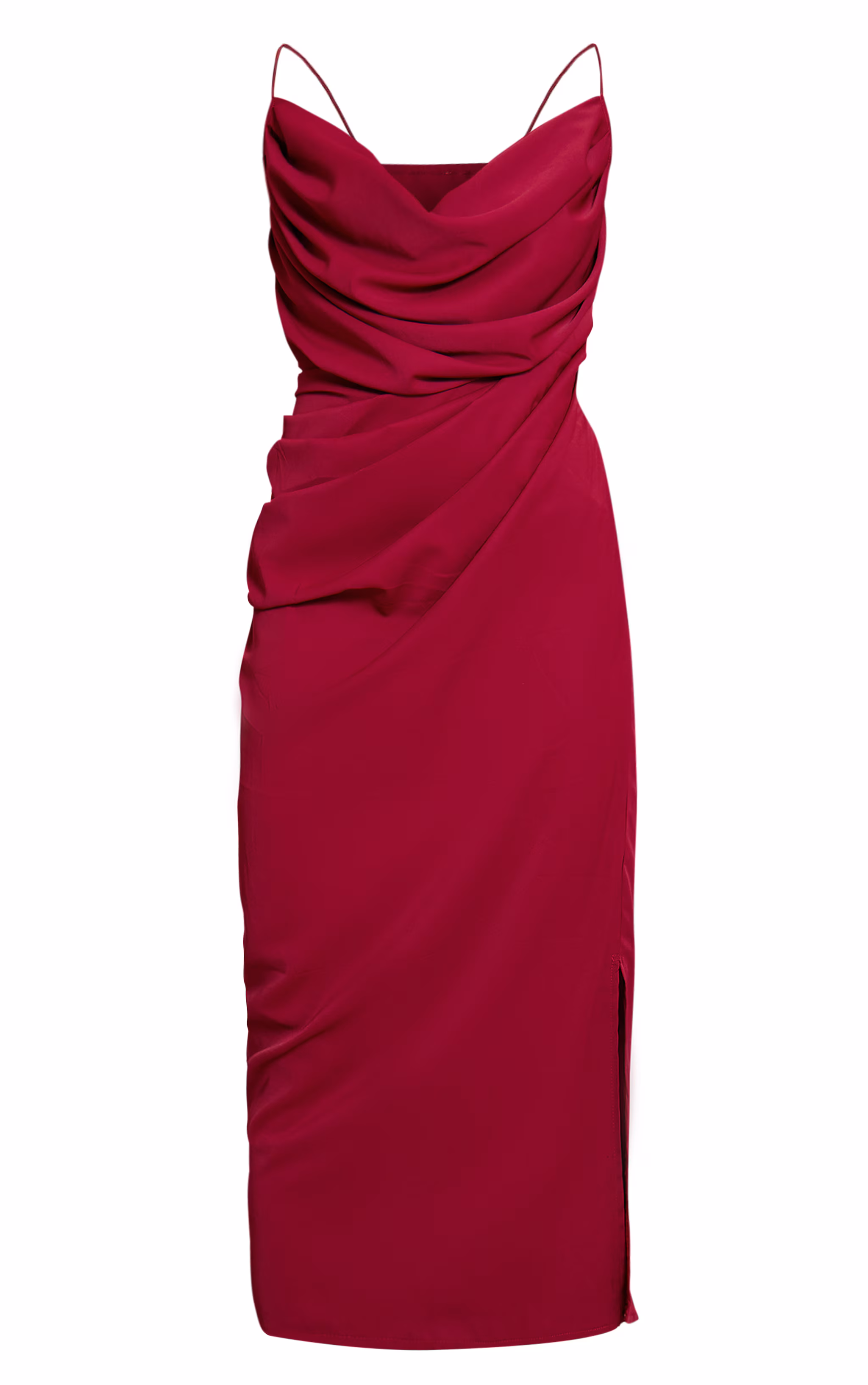 Plum Chiffon Drape Cut Out Midaxi Dress